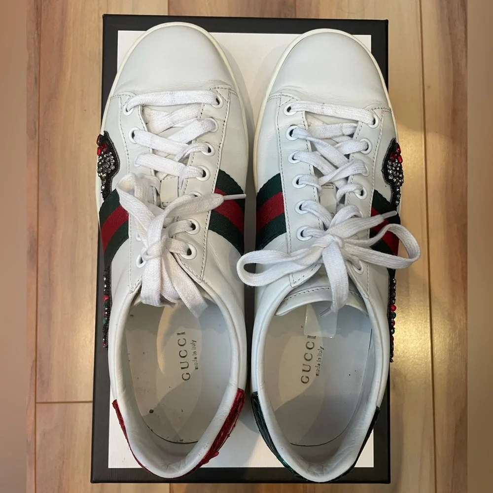 Gucci leather sneakers with embellished arrow size 38 (US Size 7.5-8) - Picture 5 of 9